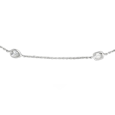 Lab Grown Multi-Shape Diamond Station Necklace