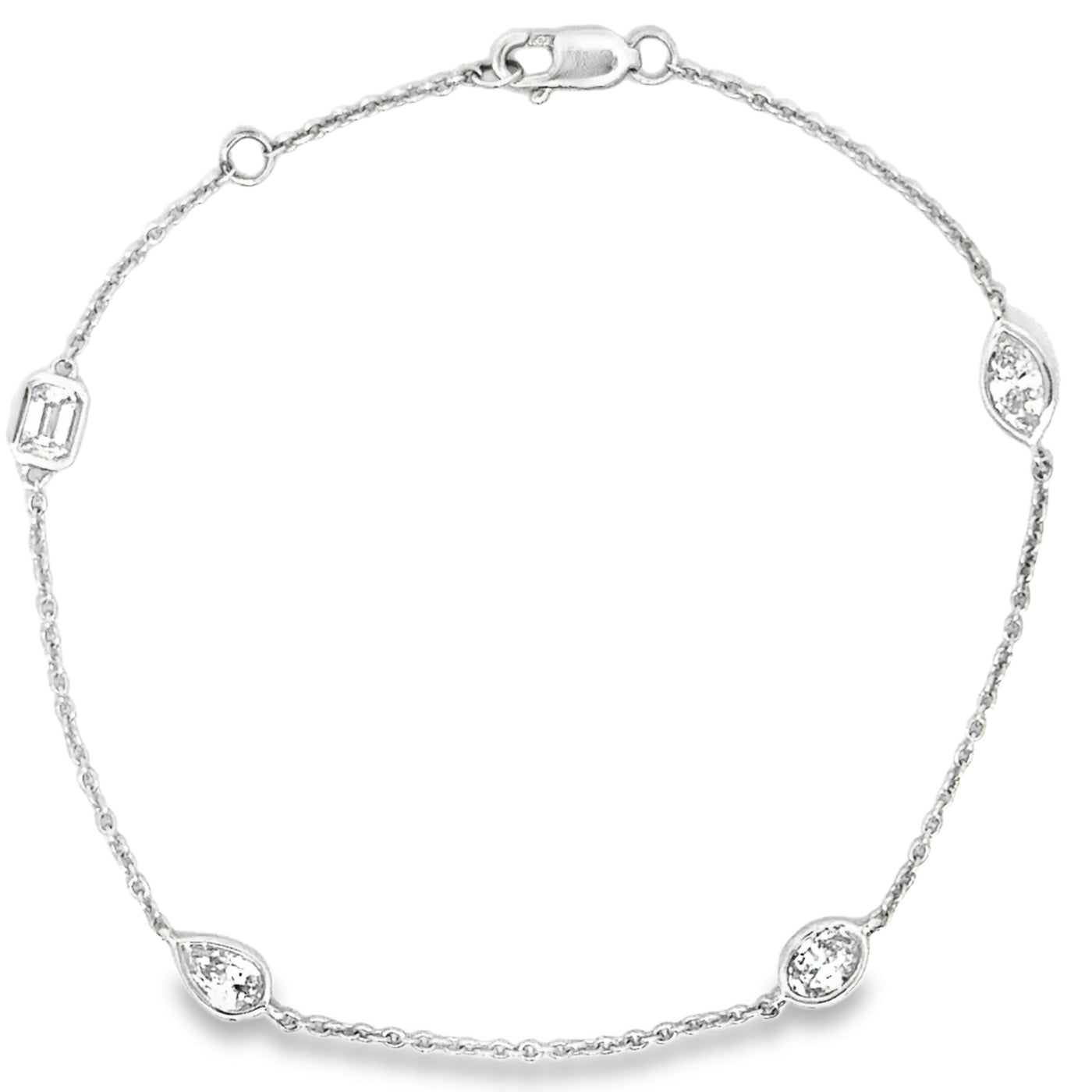 Lab Grown Multi-shaped Diamond Station Bracelet