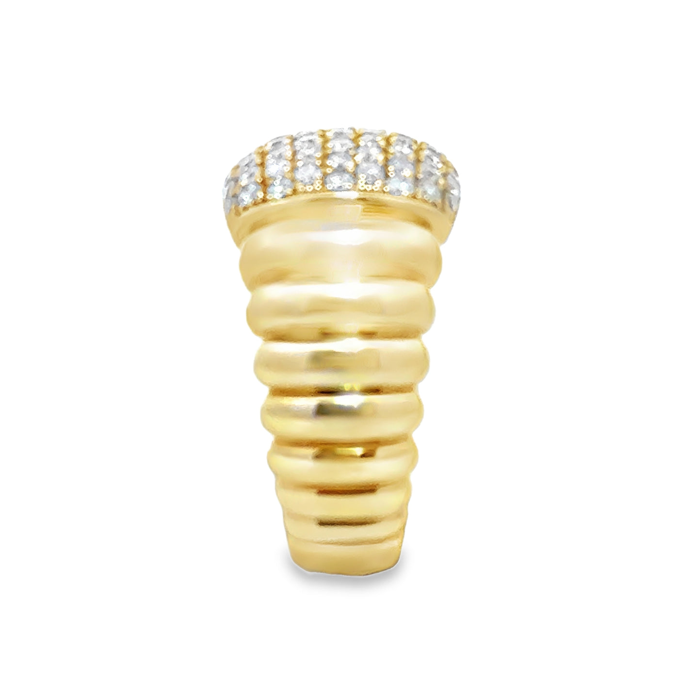 Diamond and Textured Band Fashion Ring
