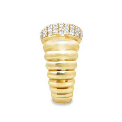Diamond and Textured Band Fashion Ring
