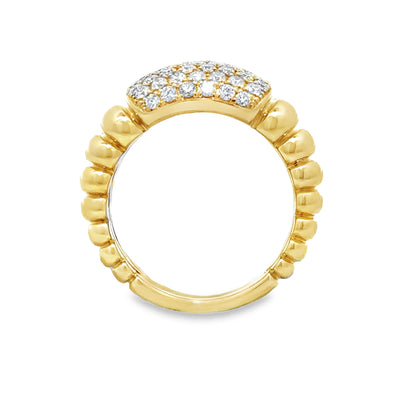Diamond and Textured Band Fashion Ring
