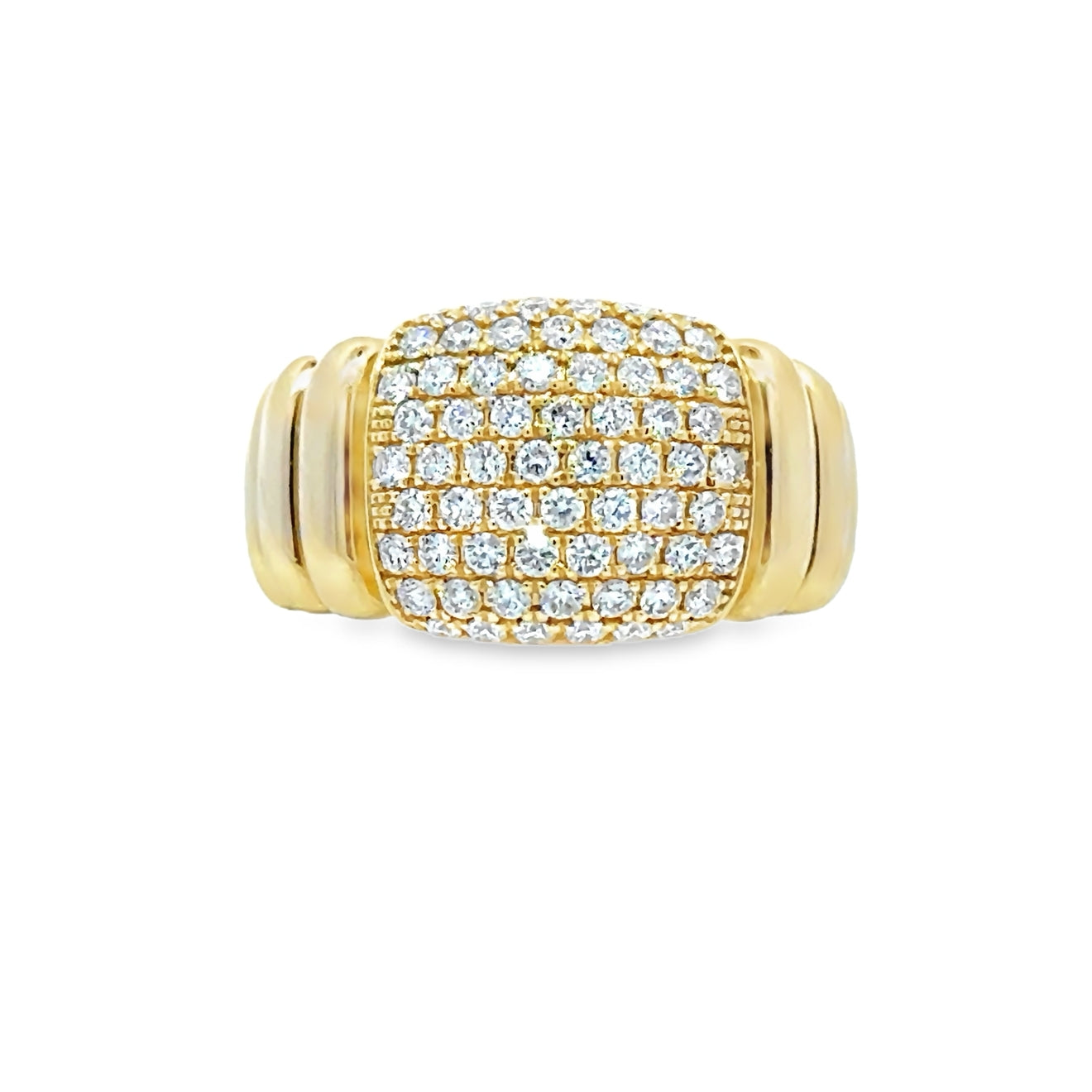 Diamond and Textured Band Fashion Ring