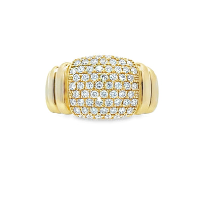 Diamond and Textured Band Fashion Ring