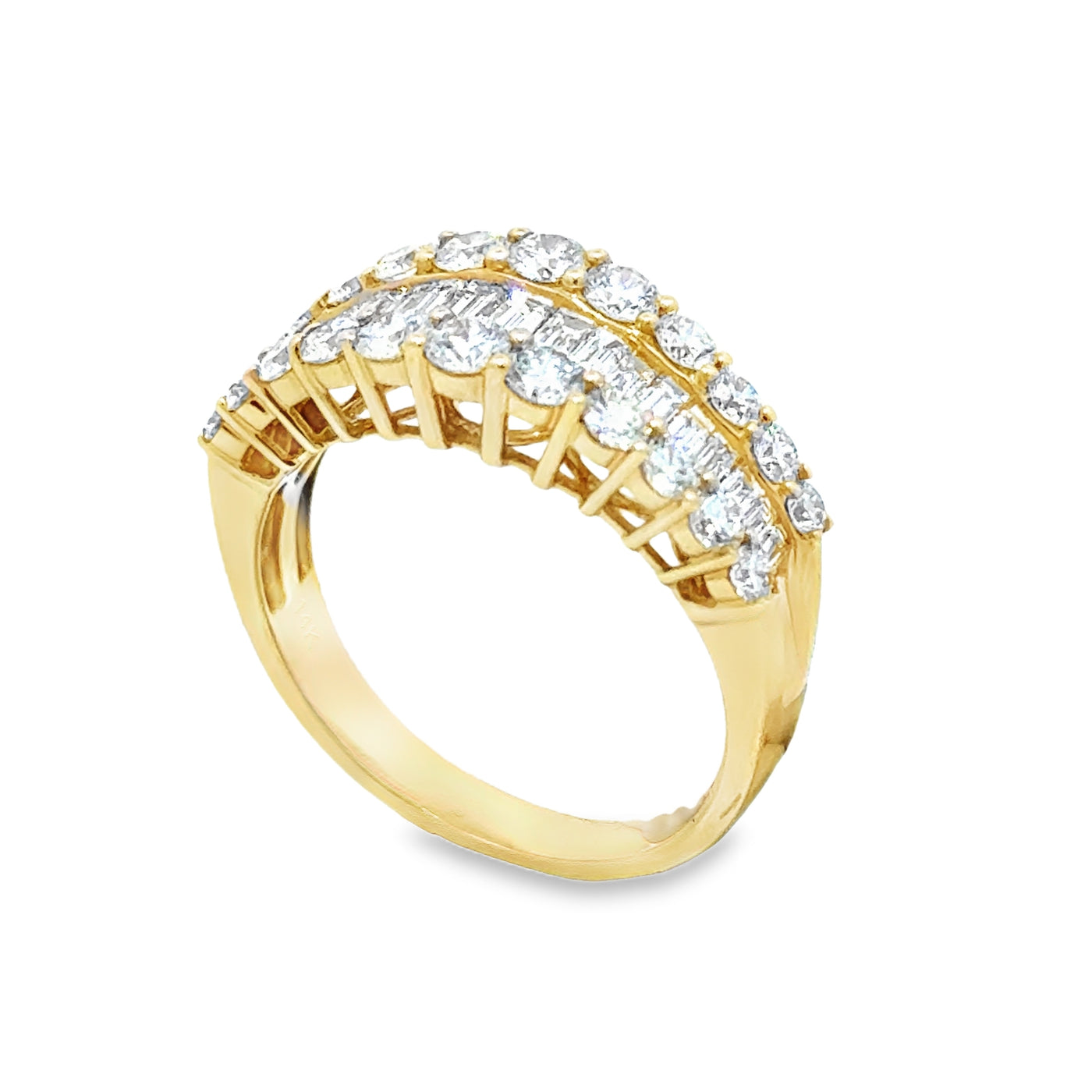 Lab Grown Diamond Baguette and Round Ring