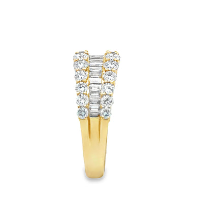 Lab Grown Diamond Baguette and Round Ring