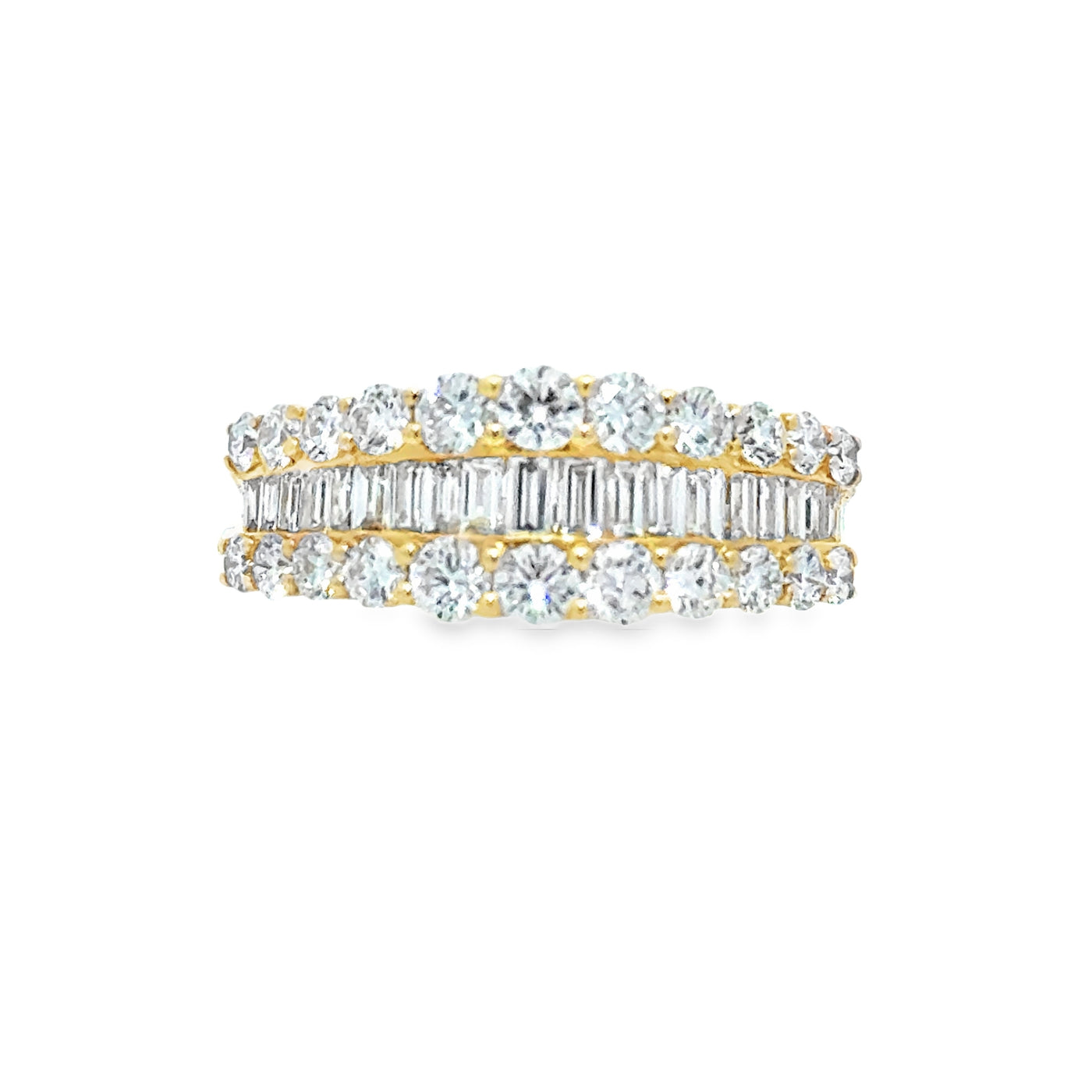 Lab Grown Diamond Baguette and Round Ring