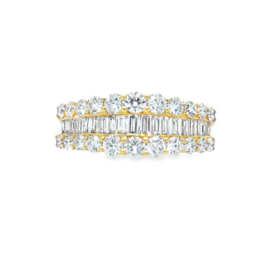 Lab Grown Diamond Baguette and Round Ring