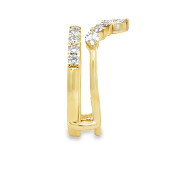 V Shaped Marquise and Round Diamond Ring Wrap