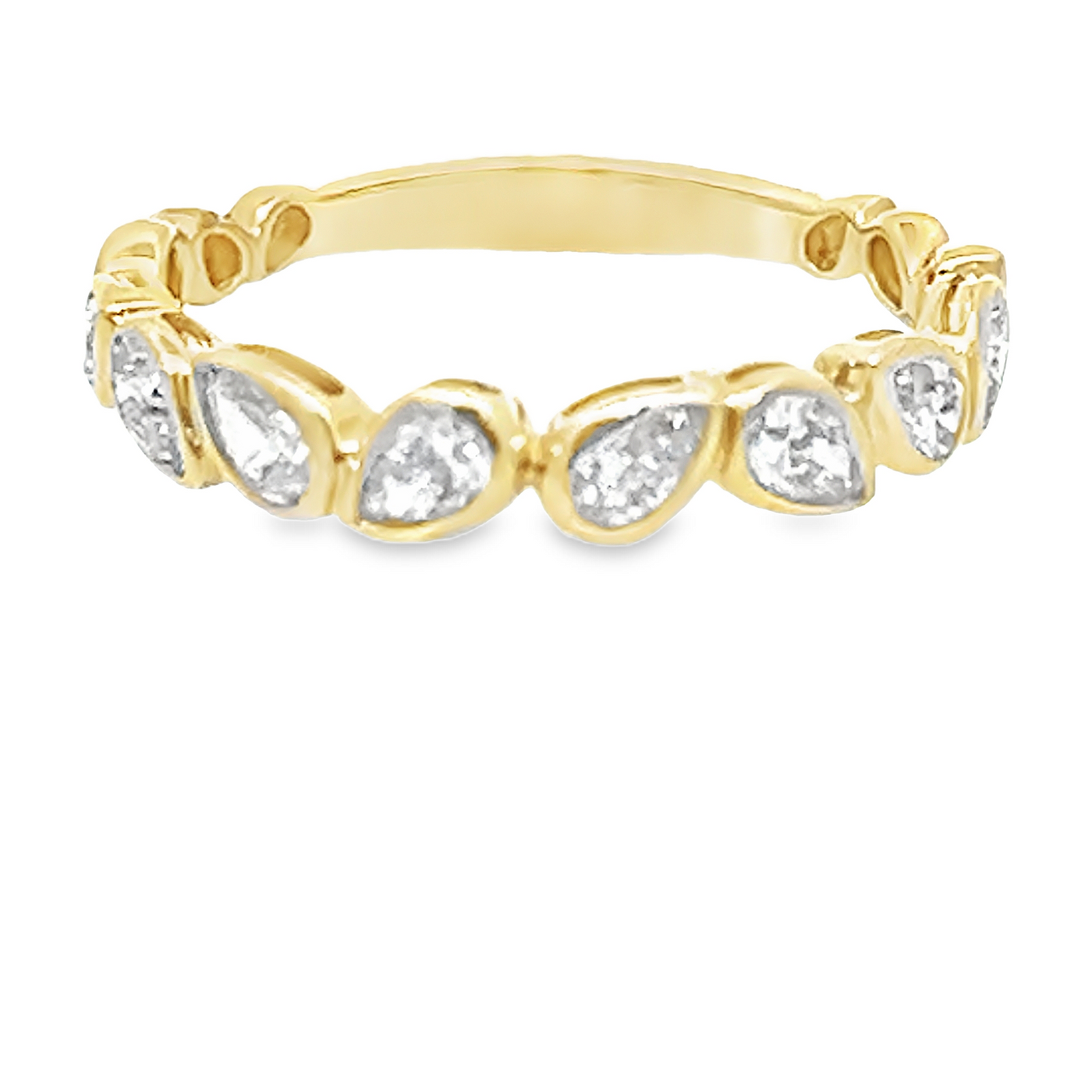 Pear Shaped Diamond Zig Zag Stackable Ring