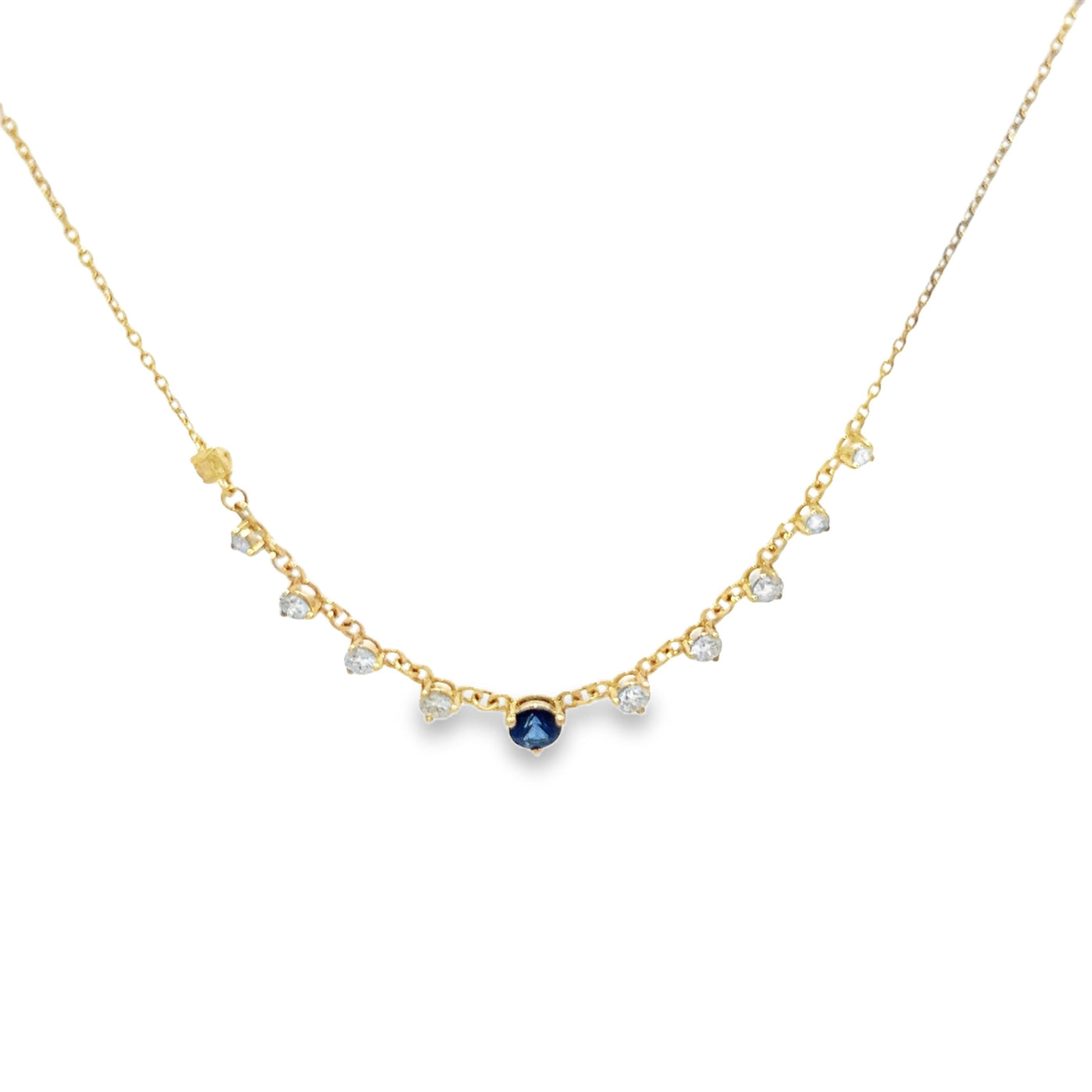 Diamond and Sapphire Bolo Necklace