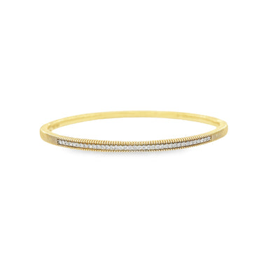 Ridged Diamond Hinged Bangle