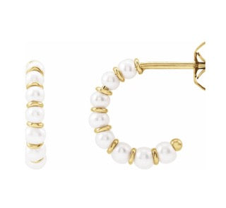 Freshwater Pearl Hoop Earrings