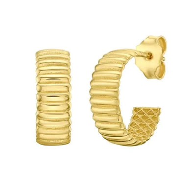 Gold Tubogas Huggie C-Hoops