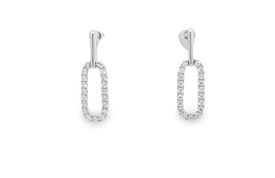 Diamond Paperclip Dangle Earrings