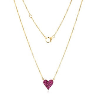 "Be My Valentine" Reversible Diamond and Pink Sapphire Heart Necklace