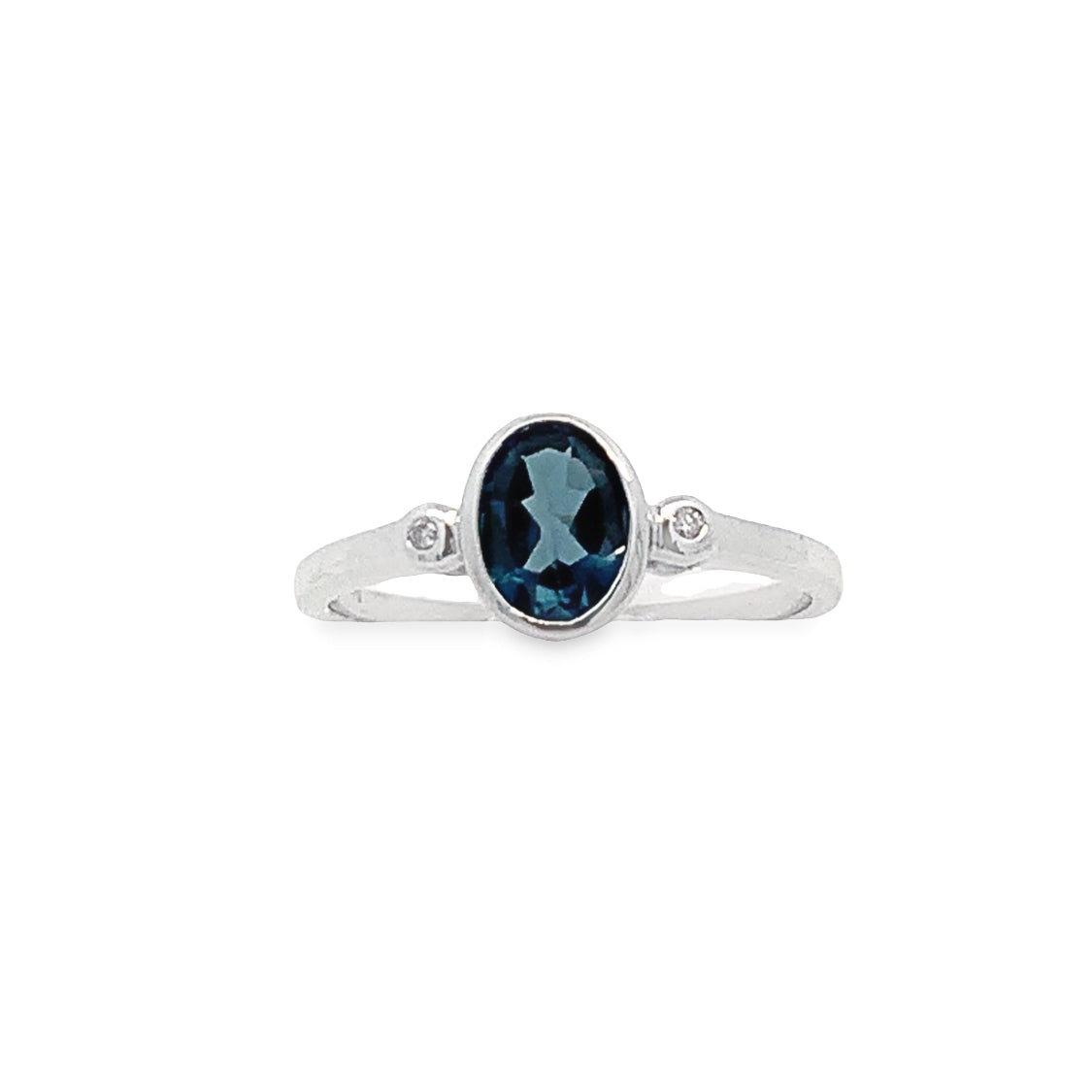London Blue Topaz and Diamond Ring