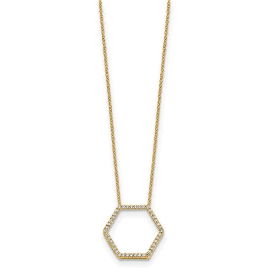 Open Hexagon Lab Grown Diamond Necklace