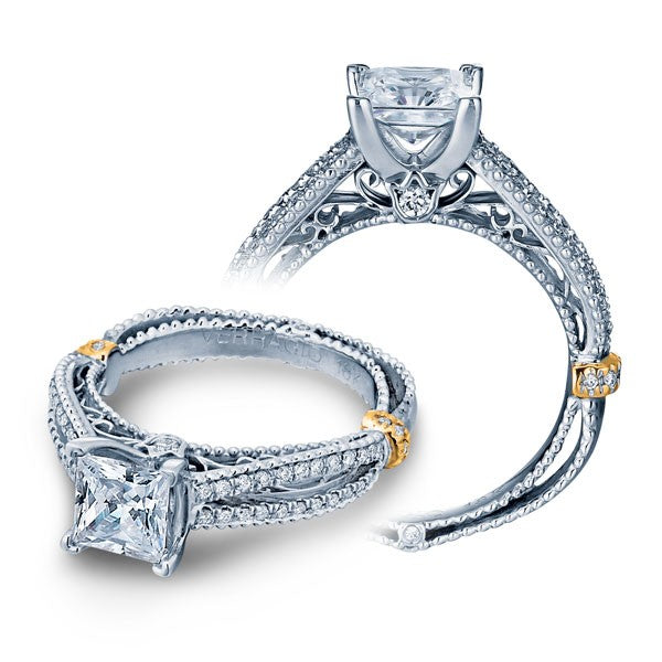 Verragio Two-Tone Split Shank Diamond Semi-Mount Engagement Ring from the Renaissance Collection