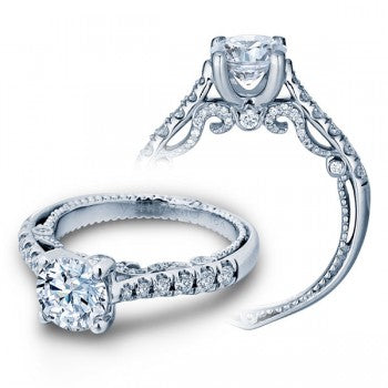 Verragio Single Row Diamond Cathedral Semi-Mount Engagement Ring from the Insignia Collection
