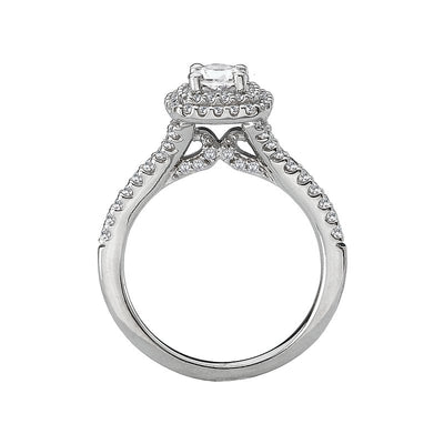 Romance Double Cushion Halo Diamond Engagement Ring